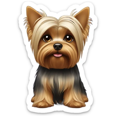 Yorkie con moño  sticker