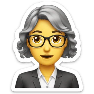 Secretaria triste con pelo largo, ha tenido un mal día sticker