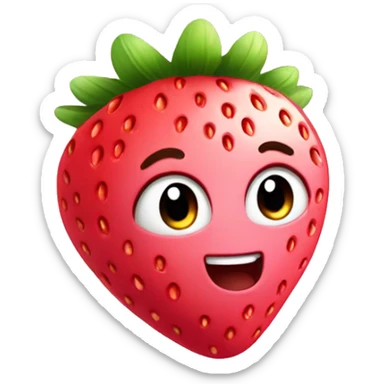 Pink cute strawberry sticker