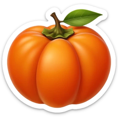 persimmon fruit smooth no parts on skin sticker
