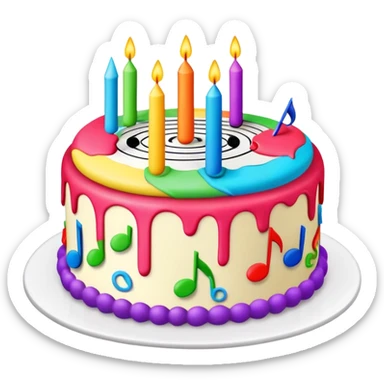 EDM birthday cake sticker