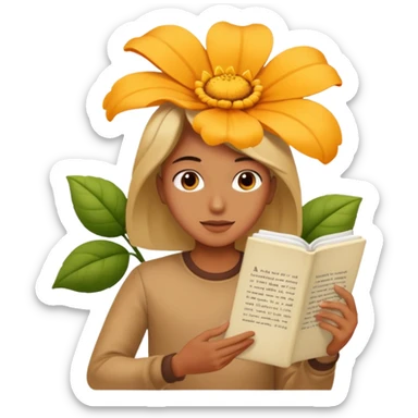 someone who's reading a panel to learn about a big tree/plant/flower sticker