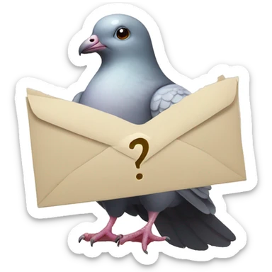 pigeon with magical letter sticker
