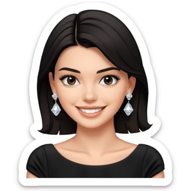 kendall jenner wear diamond earrings, black dress sticker