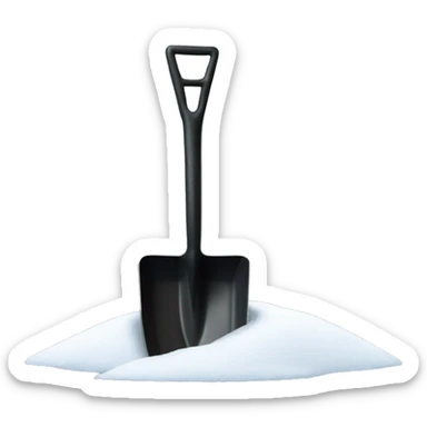 square black shovel in the snow sticker
