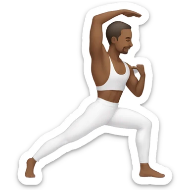 athletic white man doing yoga stretches sticker