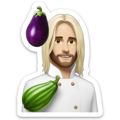 Jared Leto with eggplant sticker