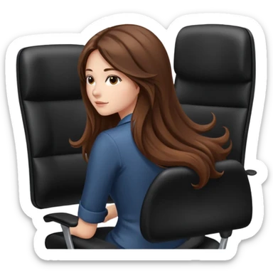Woman from the Back of head with long hair sitting on an office chair sticker
