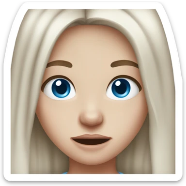 Severely aggravated white brunette girl with freckles and blue eyes  sticker