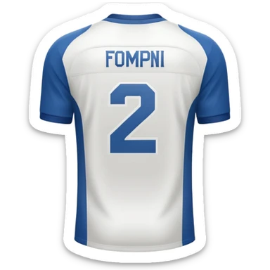 White football jersey at the back with number 22 sticker