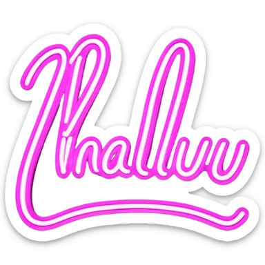 glowing pink neon sign that says "Malibu" in cursive  sticker