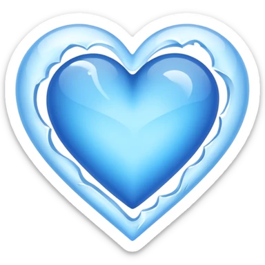 Blue heart that’s cold with air breeze around it sticker