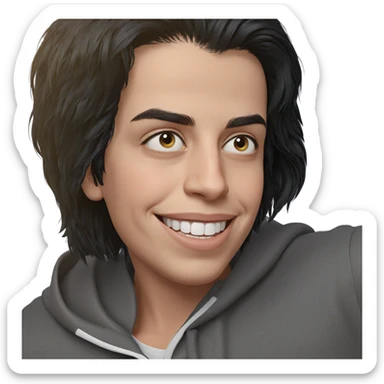 happy boy with black hair sticker