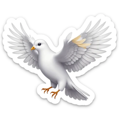 white dove in training perch sticker