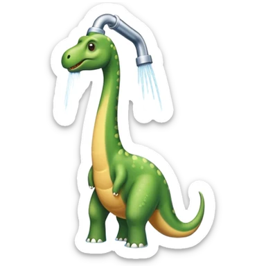 brachiosaurus that takes a shower sticker