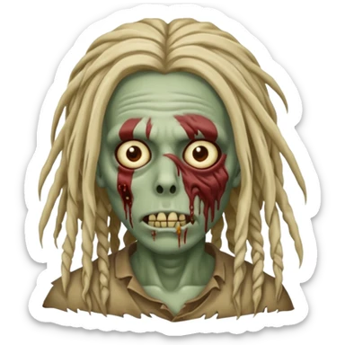 create zombie with dreadlocks nah have some of them coverings his face no have some cover his face sticker