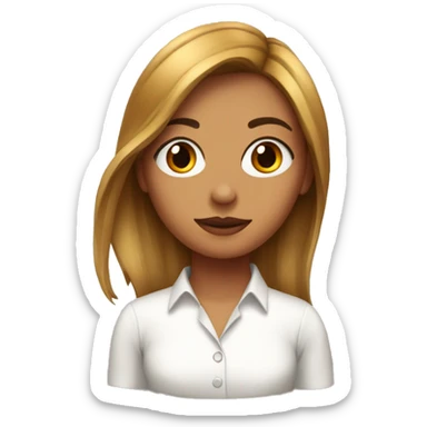 Chica de ojos rojos y cabello castaño sticker