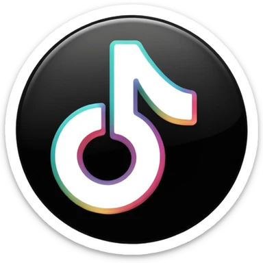 fais moi le logo tiktok en brillant stp noir et blanc sticker