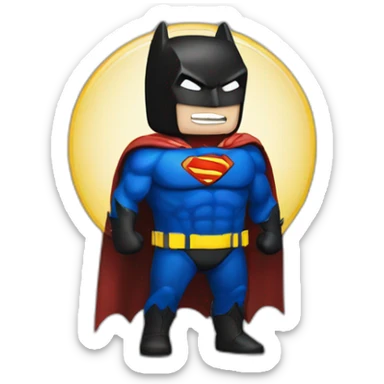 batman defeats superman sticker