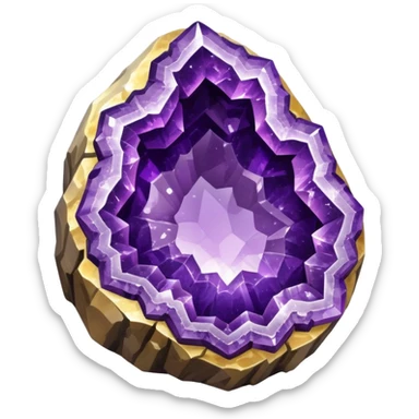Realistic Amethyst  geode stone  sticker