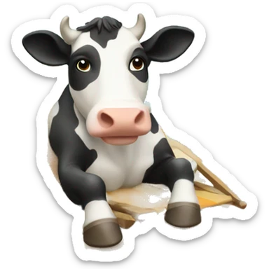 Cow vacationing by the sea sticker