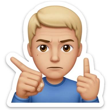 Person shaking finger saying no sticker