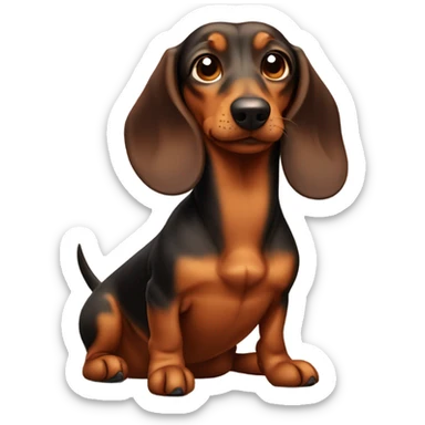 Judgy daschund squinting sticker