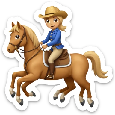 horse riding a pony sticker