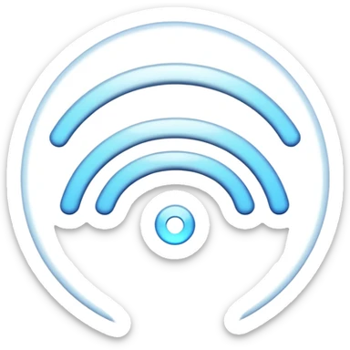 create a wifi symbol emoji exactly-like-the-reference-image-in-ios-emoji-style.-match-the-same-shape,-color,-and-glow-effect,-ensuring-it-is-smooth-and-shiny. set background 1841D6 sticker