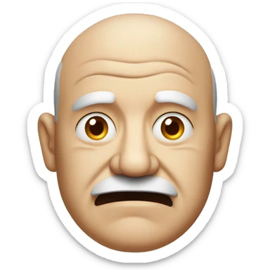 Mad balding old fat man with red face sticker