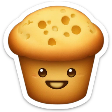 Muffins with cheese sticker