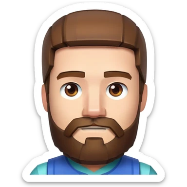 Steve from Minecraft movie with beard sticker