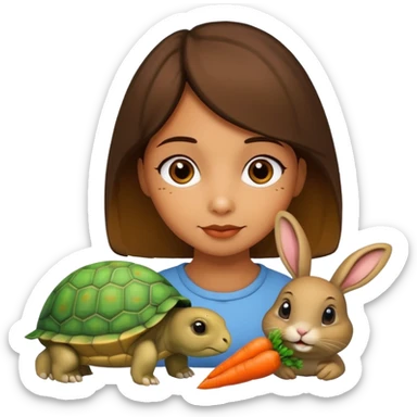 Tortu qui ce branle et lapin qui mange sticker