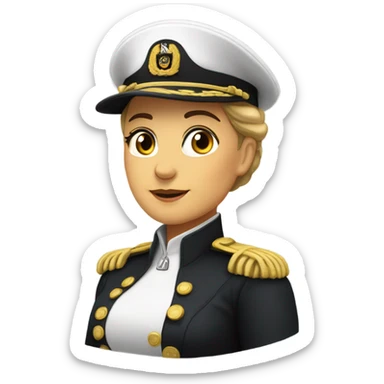 German Ship Captain Woman white Uniform  sticker