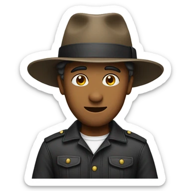 A man with a hat sticker