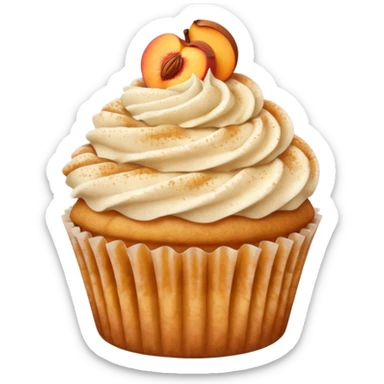 Peach cobbler cinnamon dusted cupcake sticker