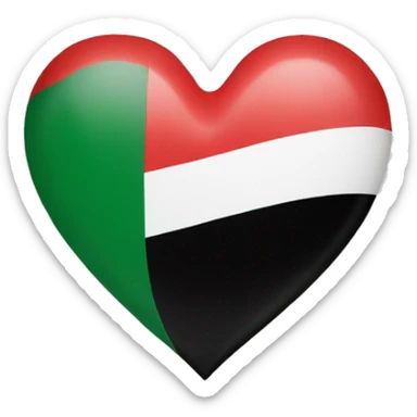UAE flag coloured heart emoji sticker