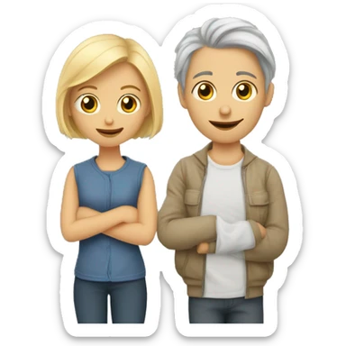 Jente meg en katt i hånda  sticker