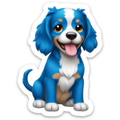 Um cachorrinha azul com pintinhas coloridas sticker