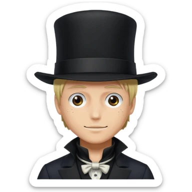 Sabo l'empereur des flammes avec un chapeau haut-de-forme noir  de one piece sticker