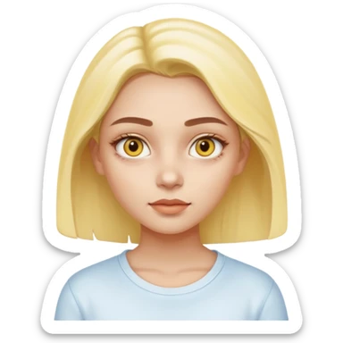 Generate a high-quality iPhone-style emoji of a girl with a small amount of yellow eye cream applied under the eyes, realistic shading, smooth gradient colors, subtle facial expression, simple white background, 3D cartoon-like style, high-resolution.


 sticker