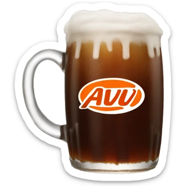 Rootbeer mug that says A&W on it sticker