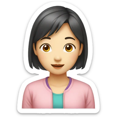 asian girl with vitamine sticker