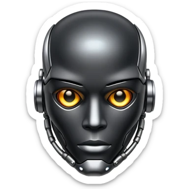 Black cyborg sticker