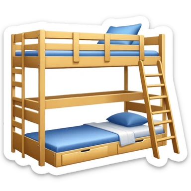 Triple bunk bed white with desk underneath  sticker