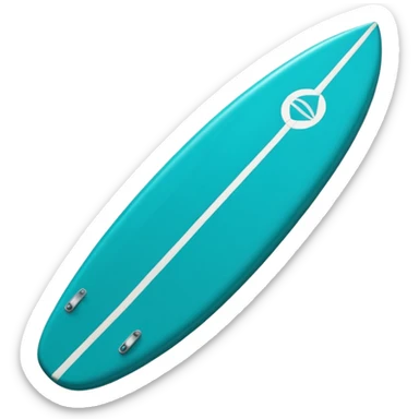 teal surf board sticker
