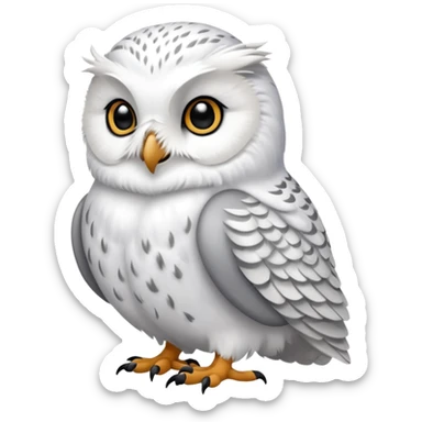 White Snowy Arctic Collared Lemming-Snowy-Owl-hybrid, full body sticker