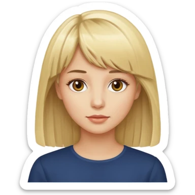 blondynka srednie włosy z taką dłuższą grzywka sticker