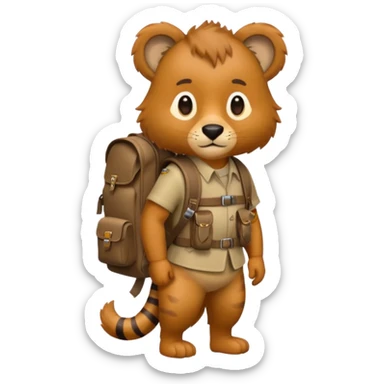  Safari Animal with Backpack  sticker