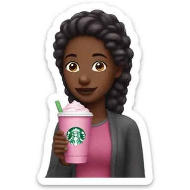 Black girl with Starbucks pink sticker